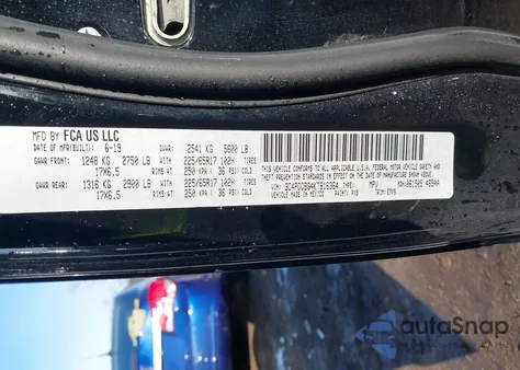 2019 Dodge Journey Se Awd z USA, uszkodzony, nr VIN 3C4PDDBG4KT816364